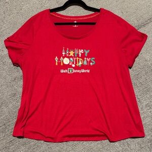 Disney Red Happy Holidays Tee 3X